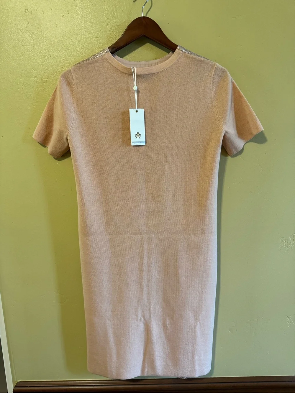 Tory Burch NWT Powder Blush Floral Jacquard Midi Dress